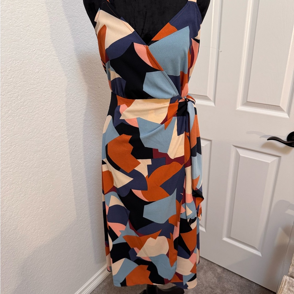 Lush - Colorful Geometric Midi Dress XS